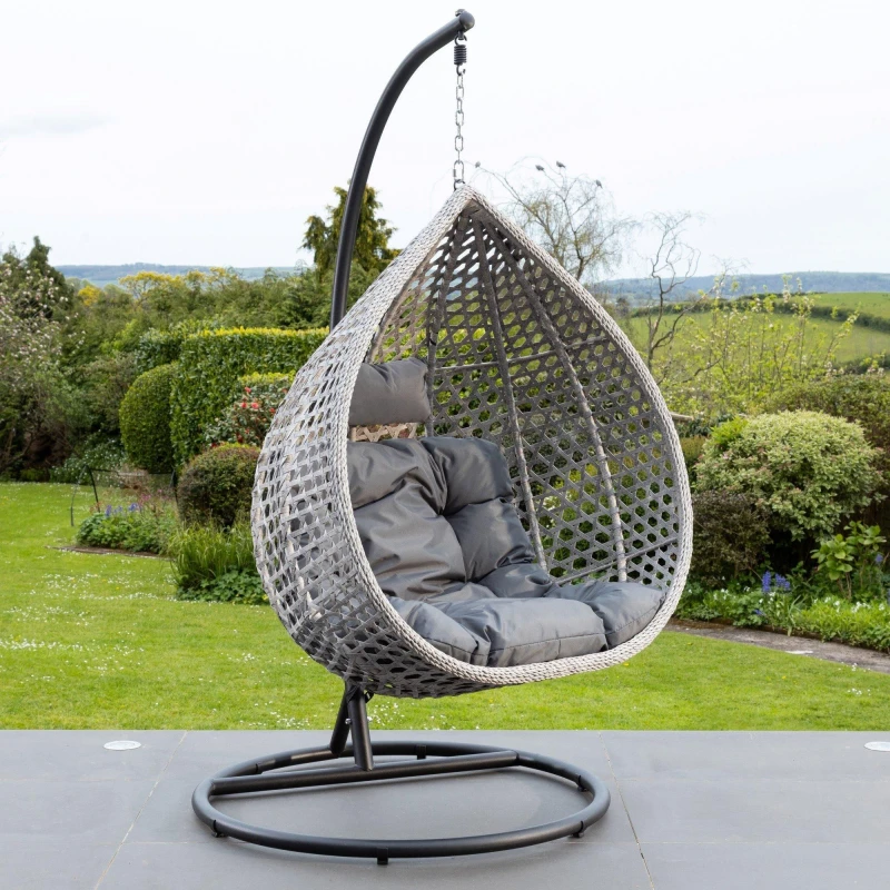 Image of Artemis Home Oakley Swing Egg Pod Chair in Dark Grey Dark Grey Unisex