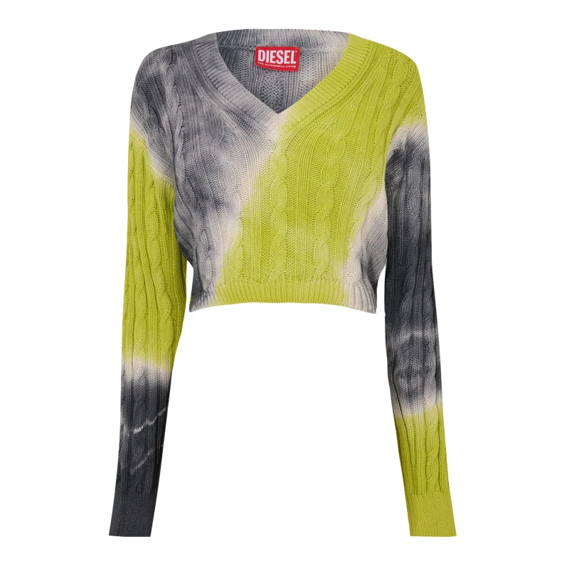 Image of Diesel Womens Janel Maglia Knitted Hoodie Yellow female 8