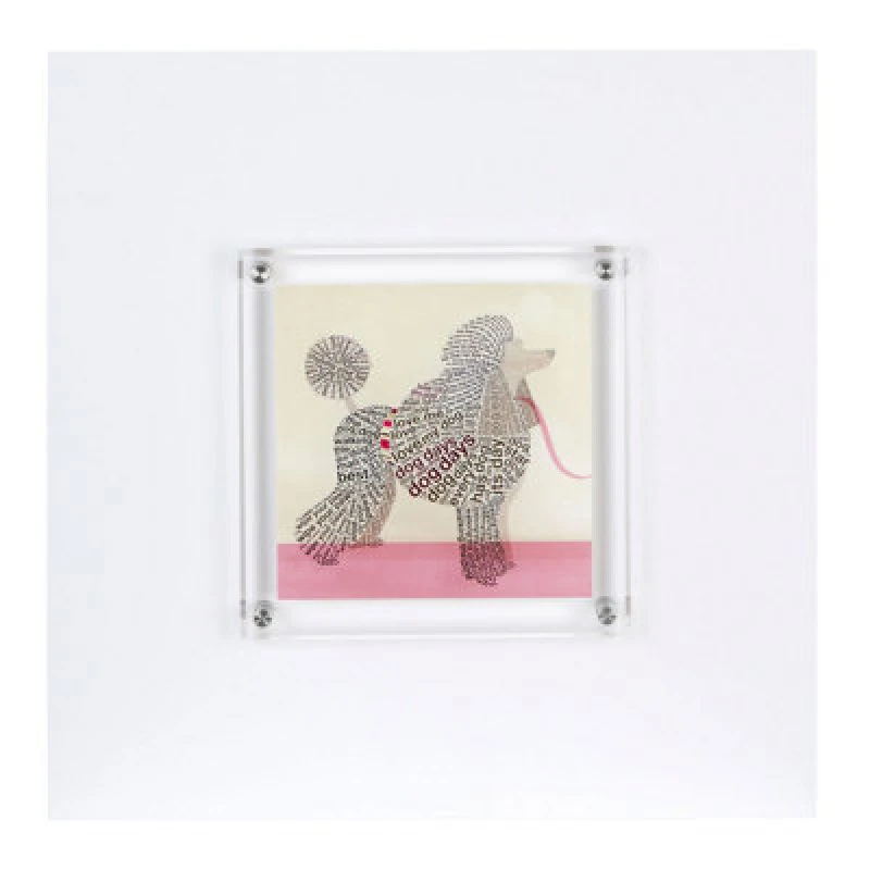 Image of Premier Housewares Framed Poodle Wall Art Home Wall Decor White