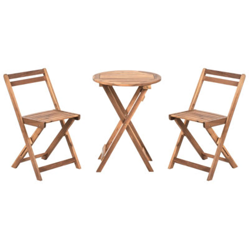 Image of Beliani Bistro Set Folding Sacile Acacia Wood Brown