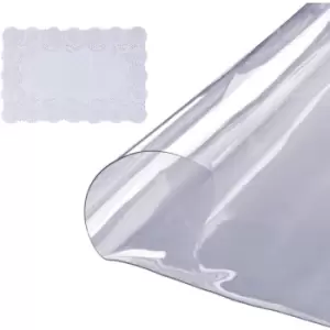 Image of Clear Table Cover Protector, 42 inch/1068mm Round Table Cover, 1.5mm Thick pvc Plastic Tablecloth, Waterproof Desktop Protector for Writing Desk,