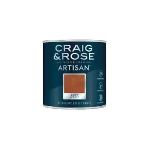 Image of Craig & Rose Artisan Rust Textured Effect Matt Topcoat Special Effect Paint, 2.5L