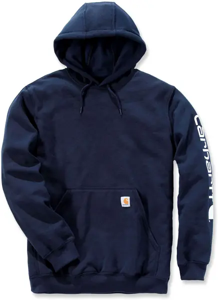 Image of Carhartt Midweight Sleeve Logo Hoodie, blue, Size M