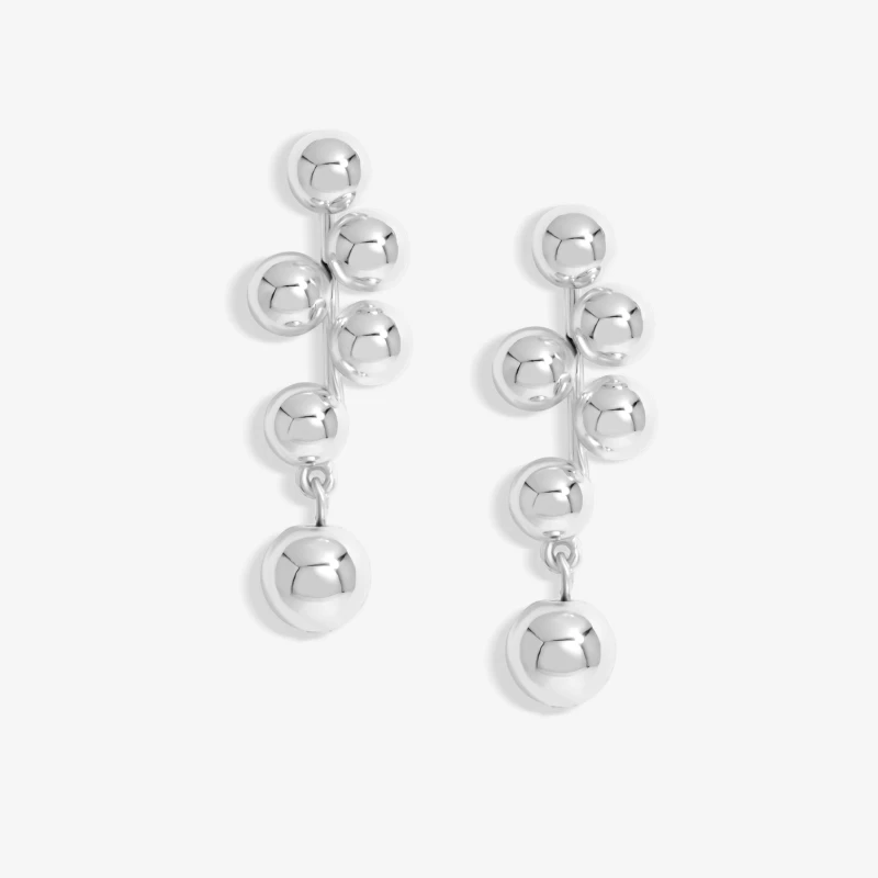 Image of Mood Silver Polished Bubble Drop Earrings Silver