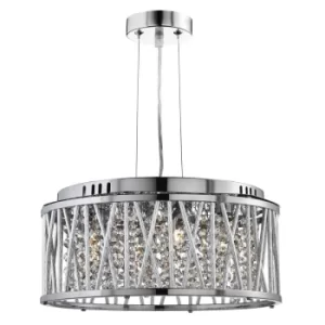 Image of Elise 4 Light Ceiling Pendant Chrome with Crystals, G9