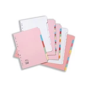 Image of 5 Star Subject Dividers Multipunched Manilla Board 5 Part A4 Assorted Pack 10