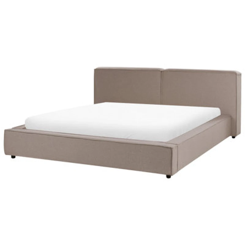 Image of Beliani Bed Fabric Linards 180 X 200 Cm (Eu Super King) Light Brown