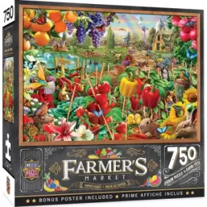 Image of Masterpieces Puzzle Farmers Market A Plentiful Season Puzzle 750 piece jigsaw puzzle