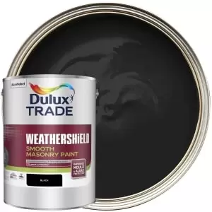 Image of Dulux Trade Weathershield Smooth Masonry Paint - Black 5L