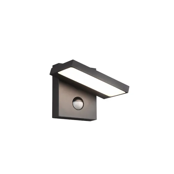 Image of Horton Modern Outdoor Modern Wall Lamp Anthracite 3000K IP54 with PIR
