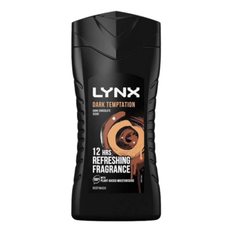 Image of Lynx Dark Temptation Fragrance Shower Gel 'Body Wash', 3x225ml Brown male