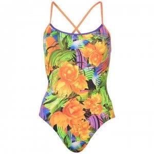 Image of Speedo Burst Racer Swimsuit Ladies - Orange/Violet/G