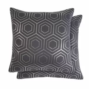 Image of Emma Barclay Hartford - Cushion (pair) Cover In Charcoal