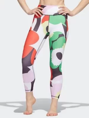Image of adidas X Marimekko Yoga Tights, Orange Size M Women