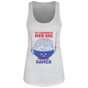 Image of Grindstore Womens/Ladies My Favourite Men Are Ramen Tank Top (M) (Grey)