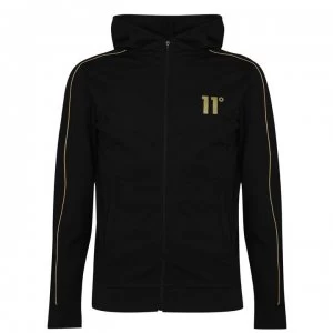 Image of 11 Degrees Piped Zip Hoodie - Black & Gold