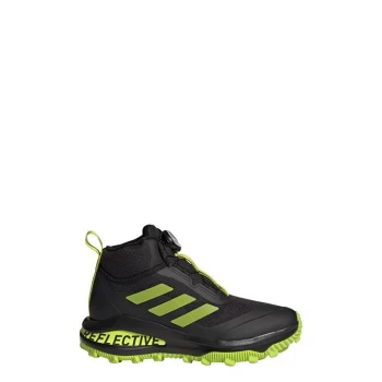 Image of adidas FortaRun BOA All Terrain Running Shoes Kids - Core Black / Semi Solar Slime