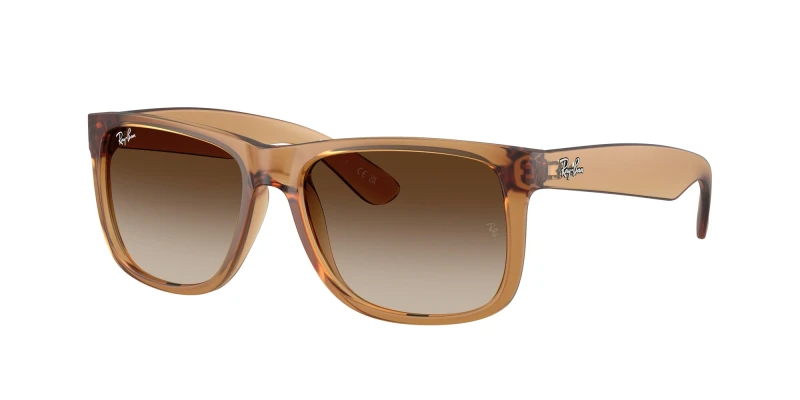 Image of Ray - Ban Man Ray - Ban RB4165 JUSTIN 681413 Sunglasses Nylon Brown Brown Squared Normal Shaded Brown Sunglasses Man Nylon