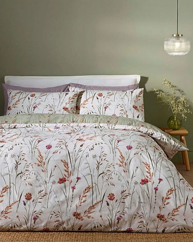 Image of Catherine Lansfield Catherine Lansfield Grasmere Duvet Set Green - Catherine Lansfield - Size: SINGLE Green SINGLE WP33401