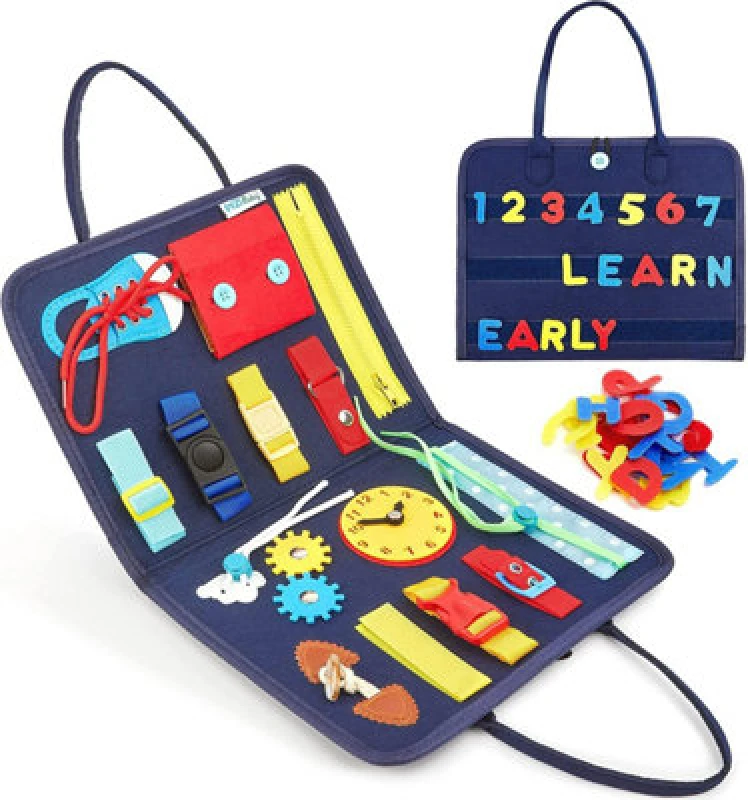 Image of Dyzi Educational Activity Toy Busy Board Navy