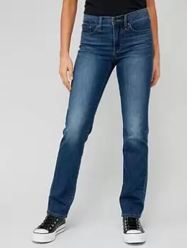 Image of Levis 314 Shaping Straight Jean - Blue Size 27, Inside Leg 30, Women