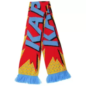 Image of FLOSO Unisex Comic Print Knitted Winter Scarf With Fringe (One Size) (Kapow)