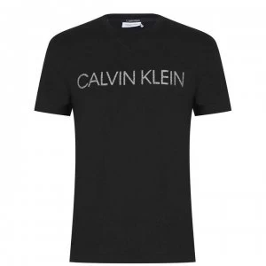 Image of Calvin Klein Embroidered Crew T Shirt - Black