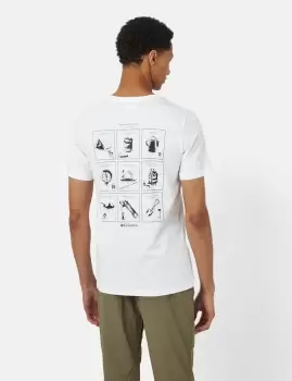 Image of Columbia Rapid Ridge T-Shirt II (Campsite Icons Graphic) - White
