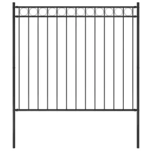 Image of Vidaxl Garden Fence Steel 1.7X1.5 M Black