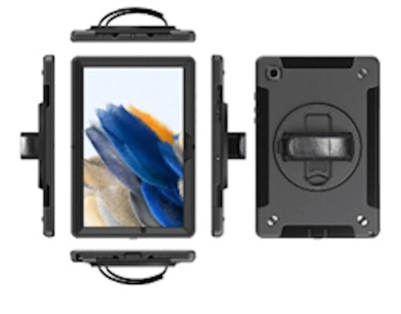 Image of Max Cases MAXCases Extreme Shield for Samsung Galaxy Tab A8 10.5 2021 X200/X205 (Black) with Hand strap shoulder strap & screen protector 26.7cm (10.