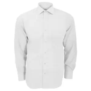 Image of Kustom Kit Mens Premium Non Iron Long Sleeve Shirt (18.5inch) (White)