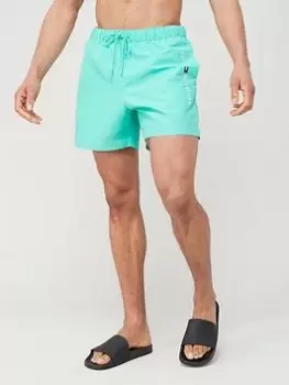 Image of Tommy Hilfiger Side Logo Swim Shorts - Green , Green, Size S, Men