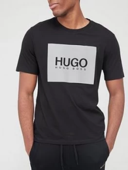 Image of Hugo Boss Dolive 211 Reflective Logo T-Shirt Black Size L Men
