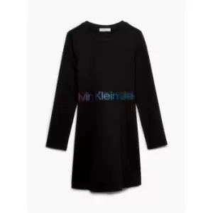 Image of Calvin Klein Jeans Punto Tape Ls Dress - Black