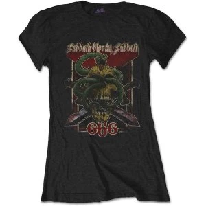 Image of Black Sabbath - Bloody Sabbath 666 Womens Large T-Shirt - Black