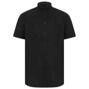 Image of Henbury Mens Modern Short Sleeve Oxford Shirt (S) (Black)
