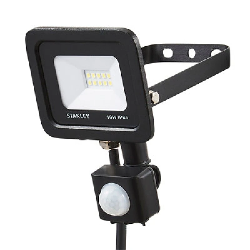 Image of Stanley Sxls343594Kbe Black Mains-Powered Cool White Outdoor LED Pir Floodlight 800Lm