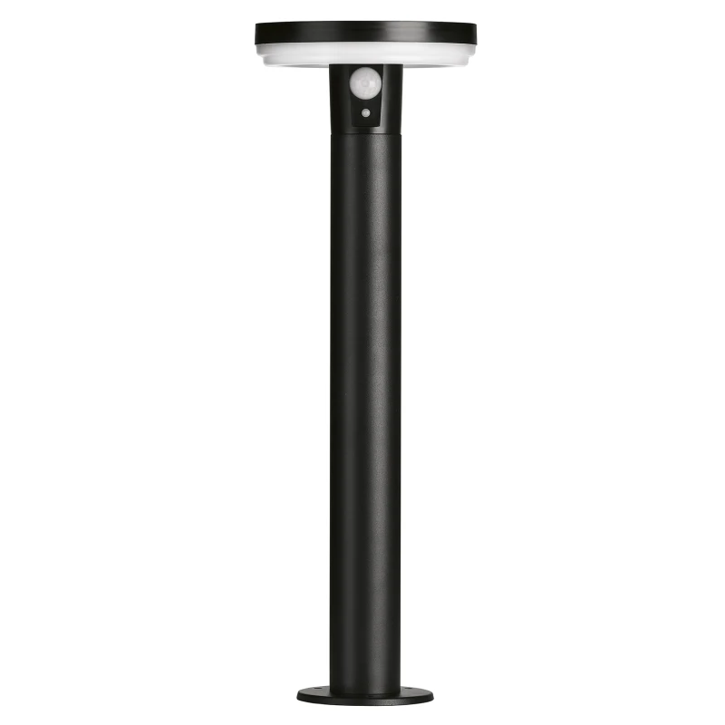 Image of 4lite 4lite Antheia Solar IP54 Die-Cast Aluminium LED Outdoor Bollard Light with Built in PIR Motion Sensor (Single) 4L2/6015