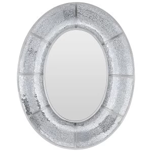 Image of Premier Housewares Wren Mosaic Oval Wall Mirror - Silver