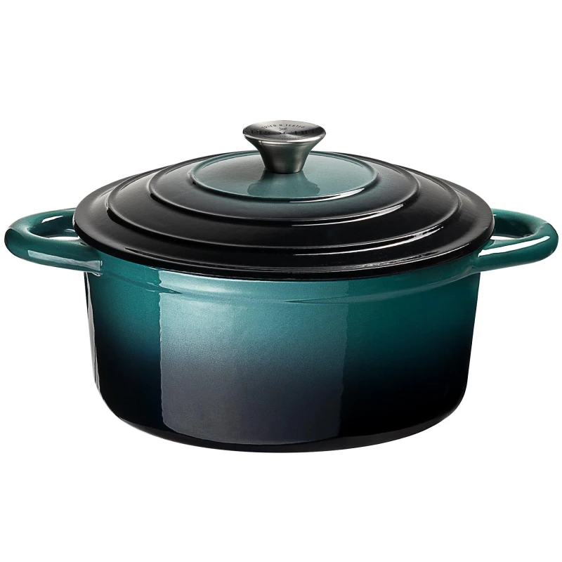 Image of Prochef 21CM CAST IRON DEEP TEAL ROUND CASSEROLE Deep Teal unisex 1