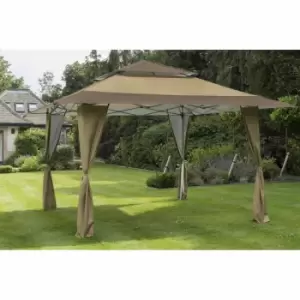 Image of Garden Must Haves Got It Covered 4x4m Two Tone Pop Up Gazebo - Taupe and Brown