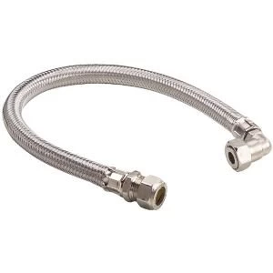 Image of Flexible Tap Connector with Elbow Dia15mm Dia12 L500mm