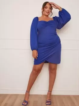 Image of Plus Size Long Sleeve Bodycon Mini Dress