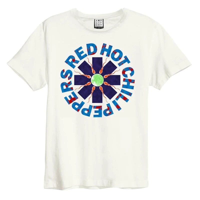 Image of Amplified Amplified Men The Big Race Red Hot Chili Peppers T-Shirt in White Size: 3X-Large White XXXL Male 5063806466659