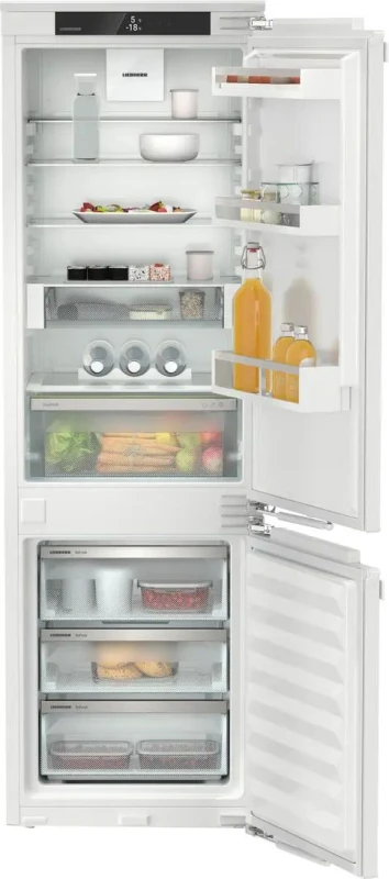 Image of Liebherr Plus ICNb5123 183cm 70/30 Integrated Frost Free Fridge Freezer with Fixed Door Hinge - White - B Rated, White