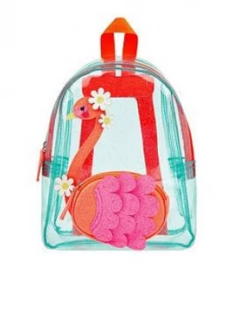 Image of Accessorize Girls Flora Flamingo Jelly Backpack - Aqua