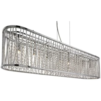 Image of Searchlight Lighting - Searchlight Elise - 8 Light Ceiling Pendant Bar Chrome with Crystals, G9