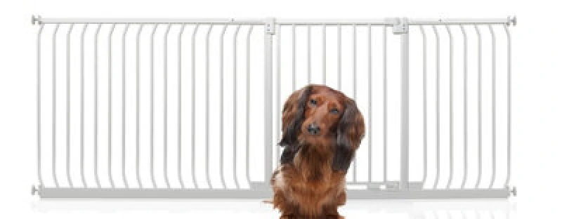 Image of Bettacare Elite Pressure Dog Gate, 216Cm - 225Cm, Matt White, Pressure Fit Pet Gate For Dog And Puppy