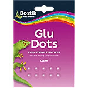Image of Bostik Glue Dots Extra Strong Permanent Transparent Pack of 64