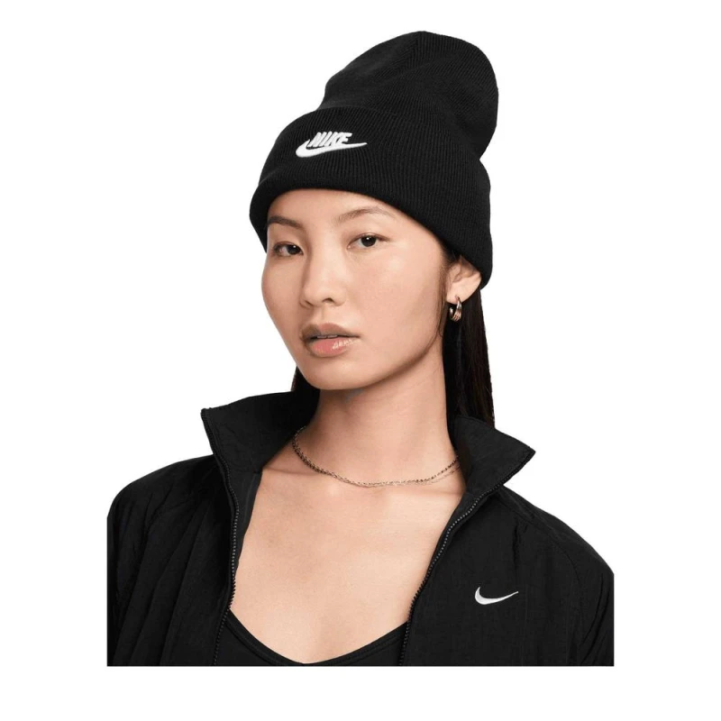 Image of Nike Mens Futura Peak Beanie in Black Male One Size